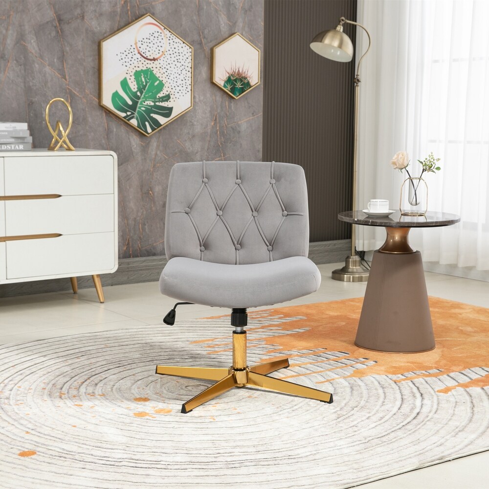 Modern Velvet Adjustable Height Home Office Swivel Desk Chair