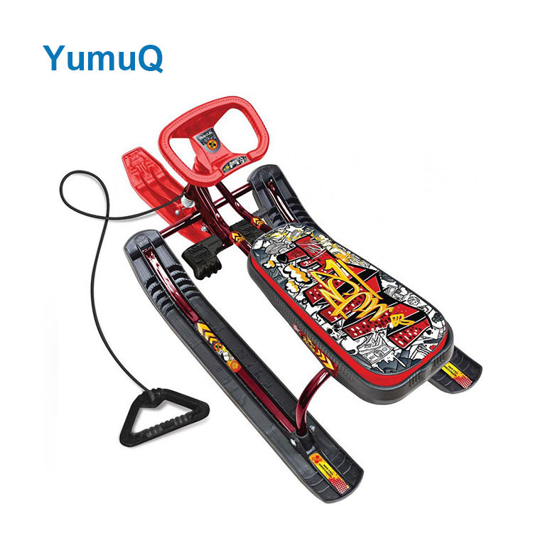 YumuQ Winter Sports Durable Snow Sled  Plastic Strong Steering Bike Kids Snow Sled