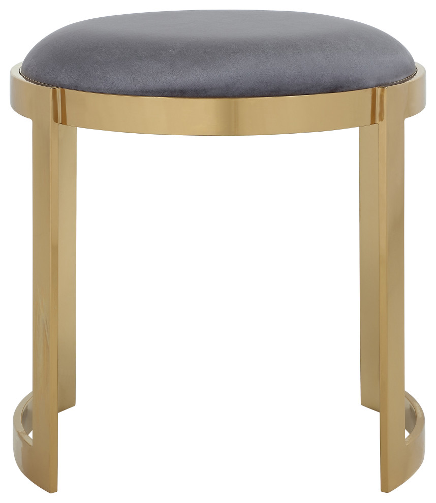 Gold Frame Orion Stool   Contemporary   Footstools And Ottomans   by Pangea Home  Houzz