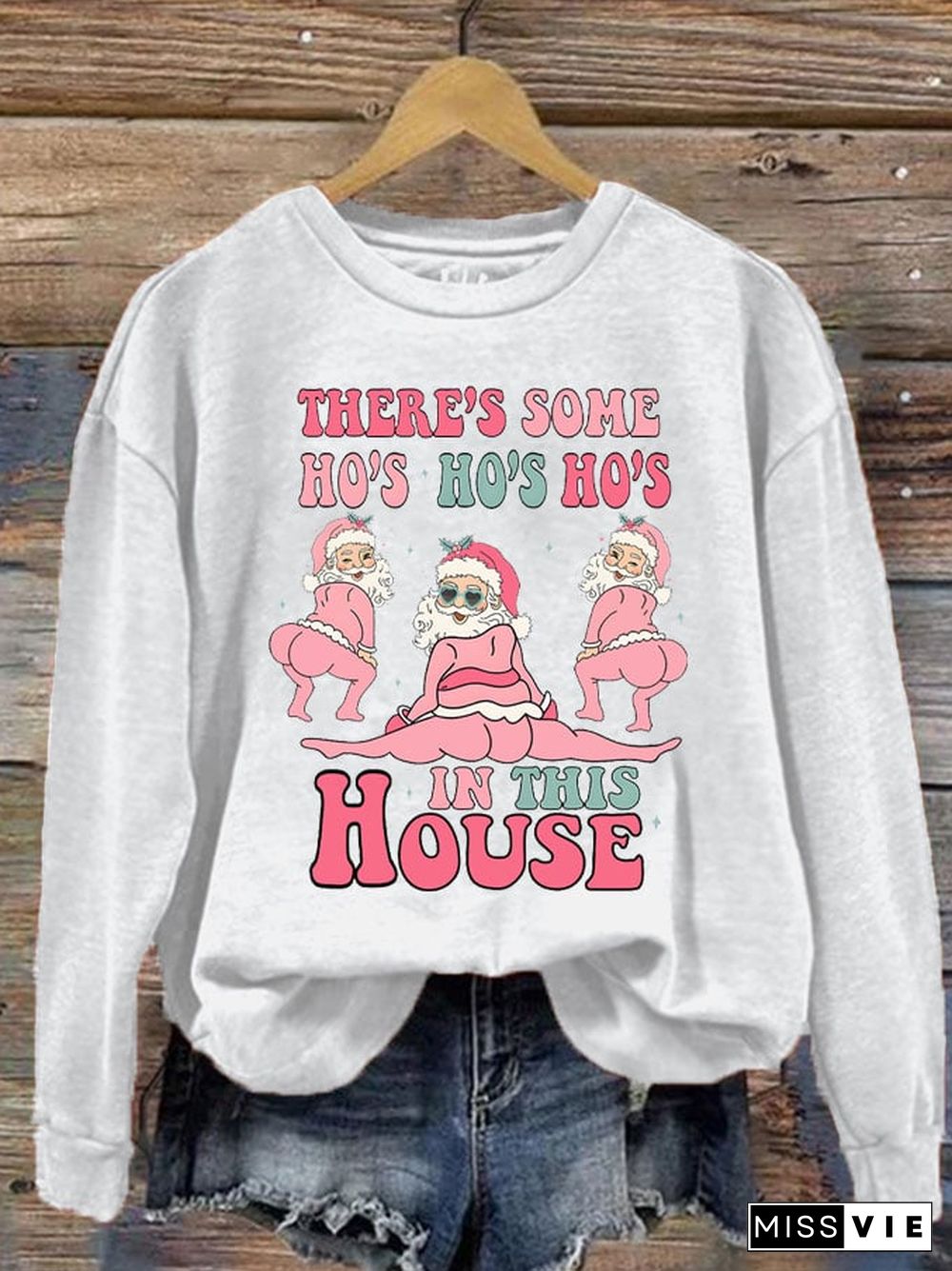 Women's Christmas Santa Claus Funny Art Print Sweatshirt