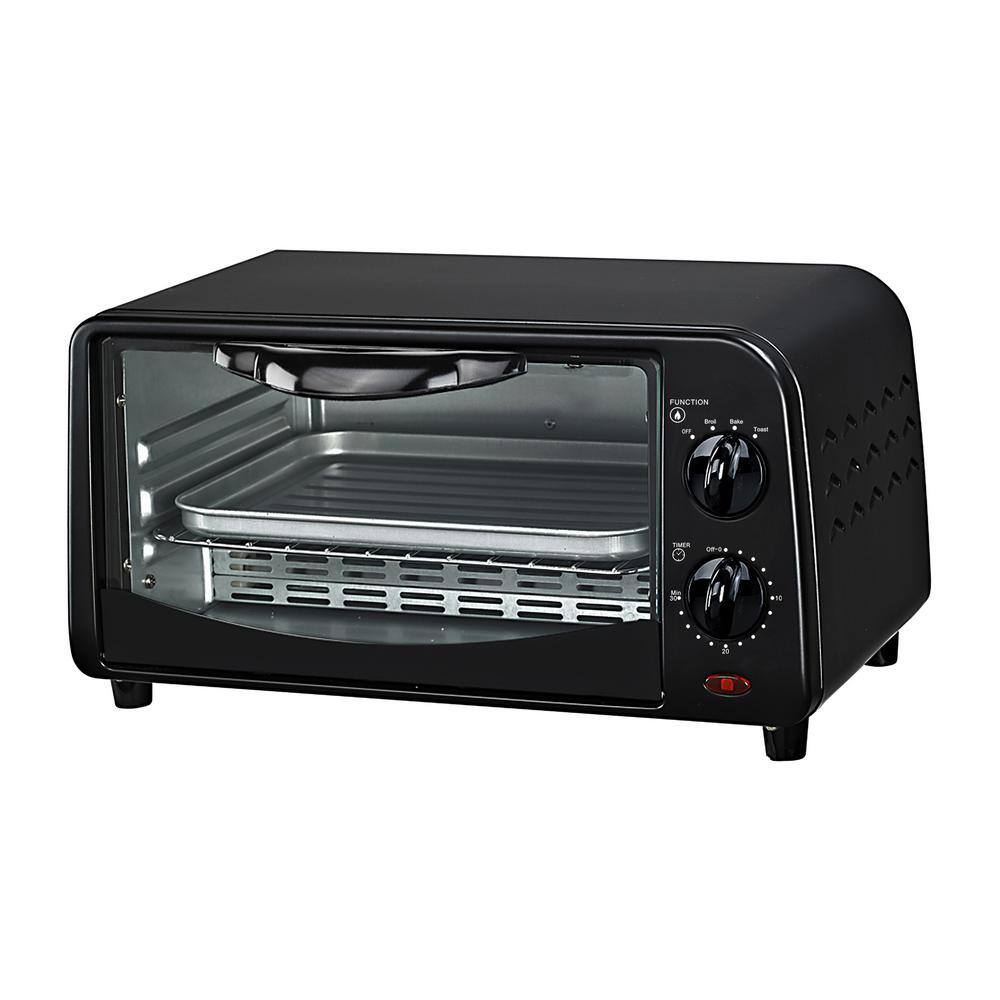 Courant 4-Slice Countertop Toaster Oven Functions to Toast Bake and Broil - Black MTO942K974