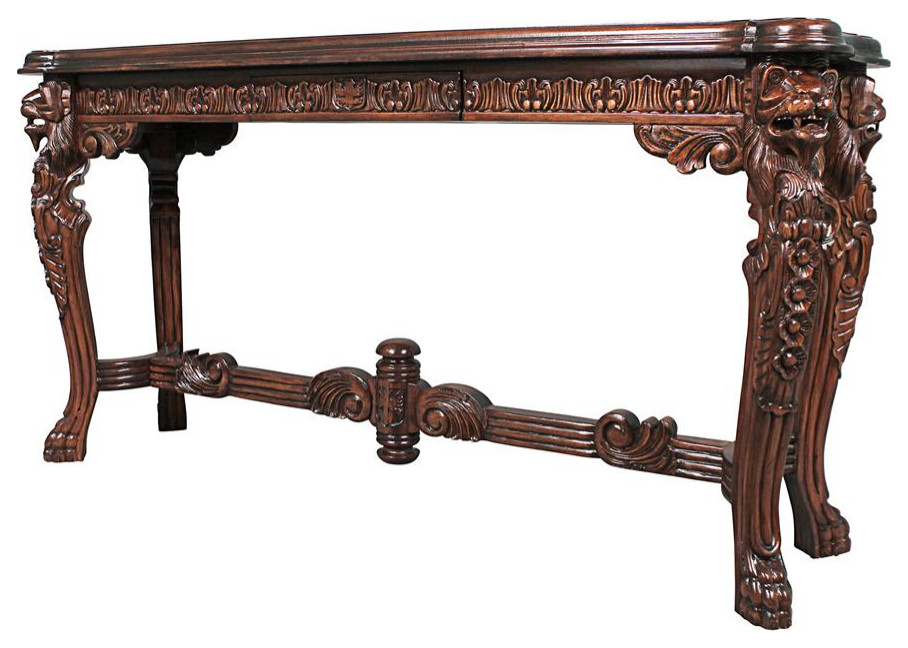 Design Toscano Lord Raffles Lion Leg Console Table   Victorian   Console Tables   by PARMA HOME  Houzz