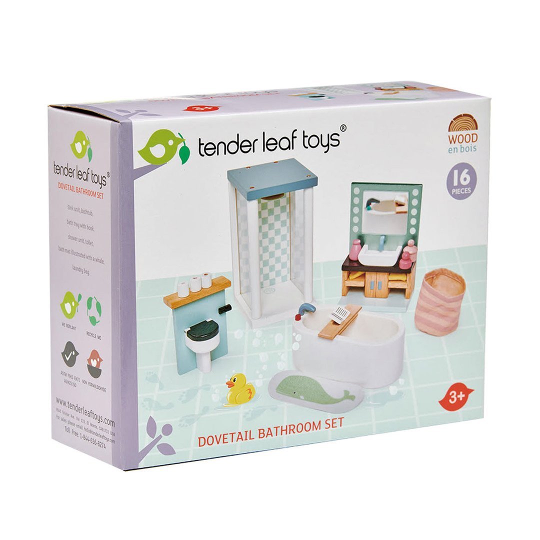 Dolls House Bathroom Wooden Furniture by Tender Leaf Toys