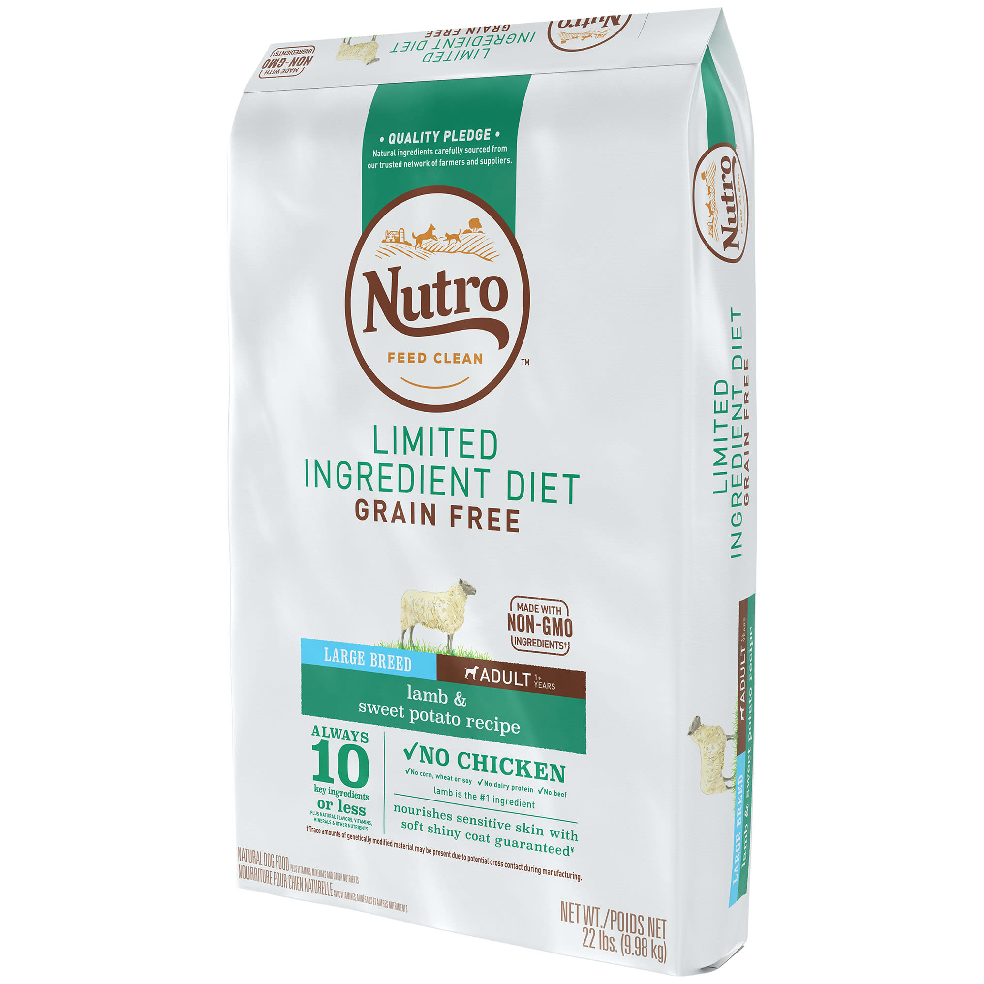 Nutro Limited Ingredient Diet Lamb  Sweet Potato Recipe Large Breed Adult Dry Dog Food， 22 lbs. Bag