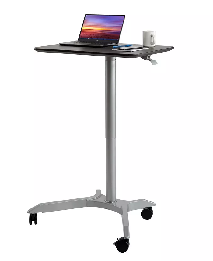 Seville Classics 28 airLIFT XL Pneumatic Height Adjustable Sit-Stand Mobile Laptop Computer Desk Cart