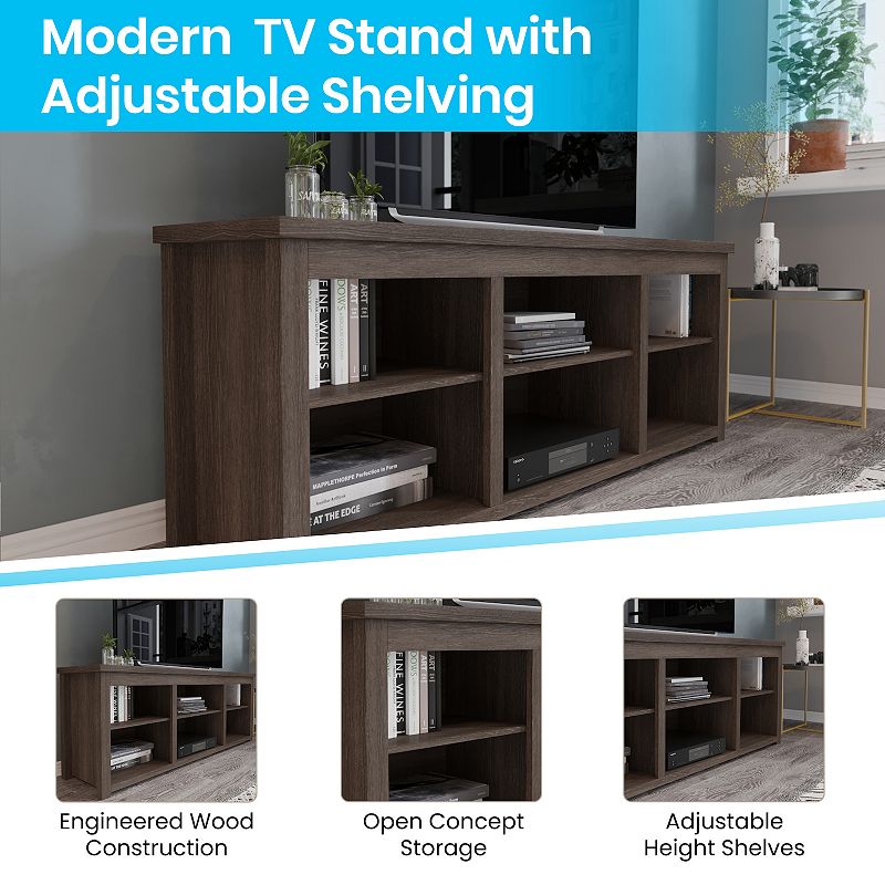 Flash Furniture Kilead Farmhouse 80 TV Stand