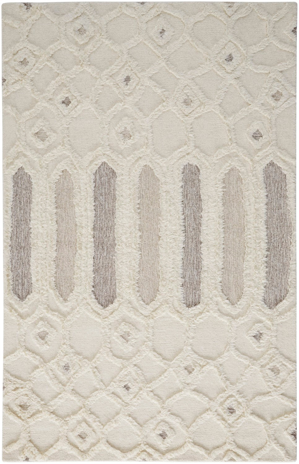 Elika Hand-Tufted Geometric Ivory/Taupe/Tan Rug