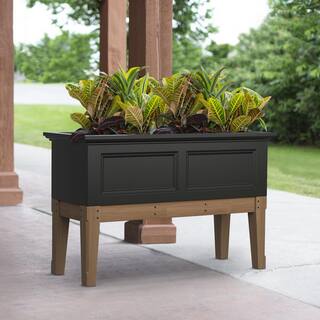 Mayne Fairfield Elevated Self-Watering Polyethylene Black Garden Bed 4890-B