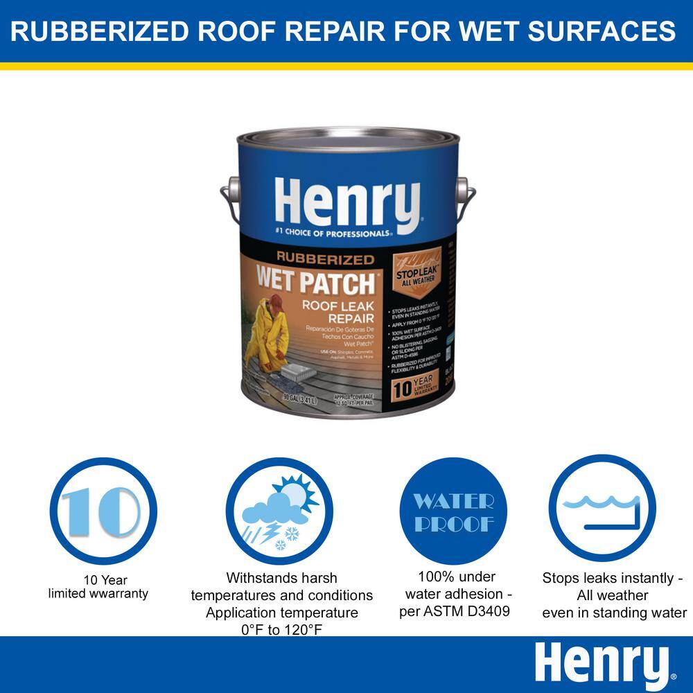 Henry 208R Rubberized Wet Patch Roof Leak Repair Sealant 0.90 gal. HE208R142