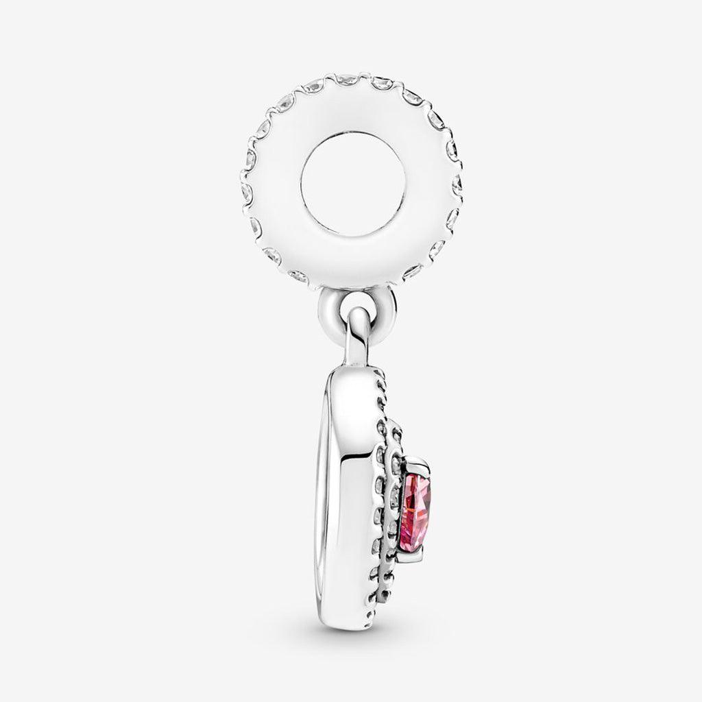 PANDORA  Sparkling Double Halo Heart Dangle Charm