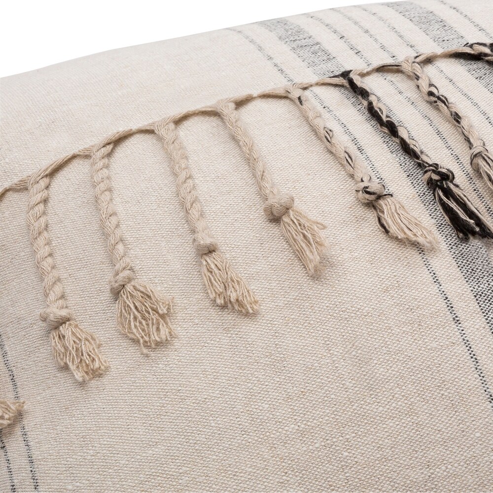 Enrico Linen Tassel Throw Pillow