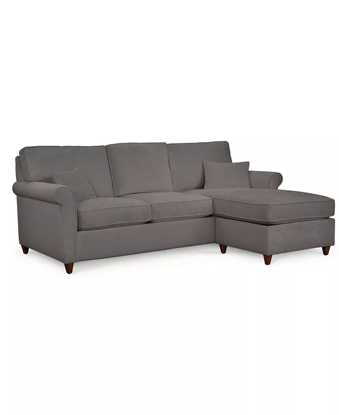 Furniture Lidia 82 Fabric 2-Pc. Chaise Sectional Queen Sleeper Sofa with Storage Ottoman