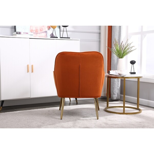 Modern Soft Velvet Arm Chair Ergonomics Accent Chair Livingroom Chair With Gold Legs and Adjustable Legs for Bedroom Home