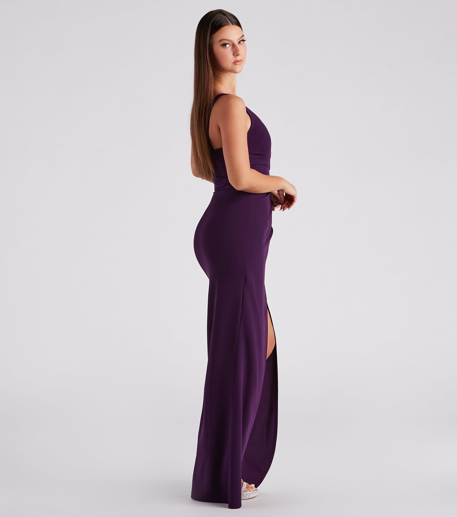 Iris One-Shoulder Crepe Dress