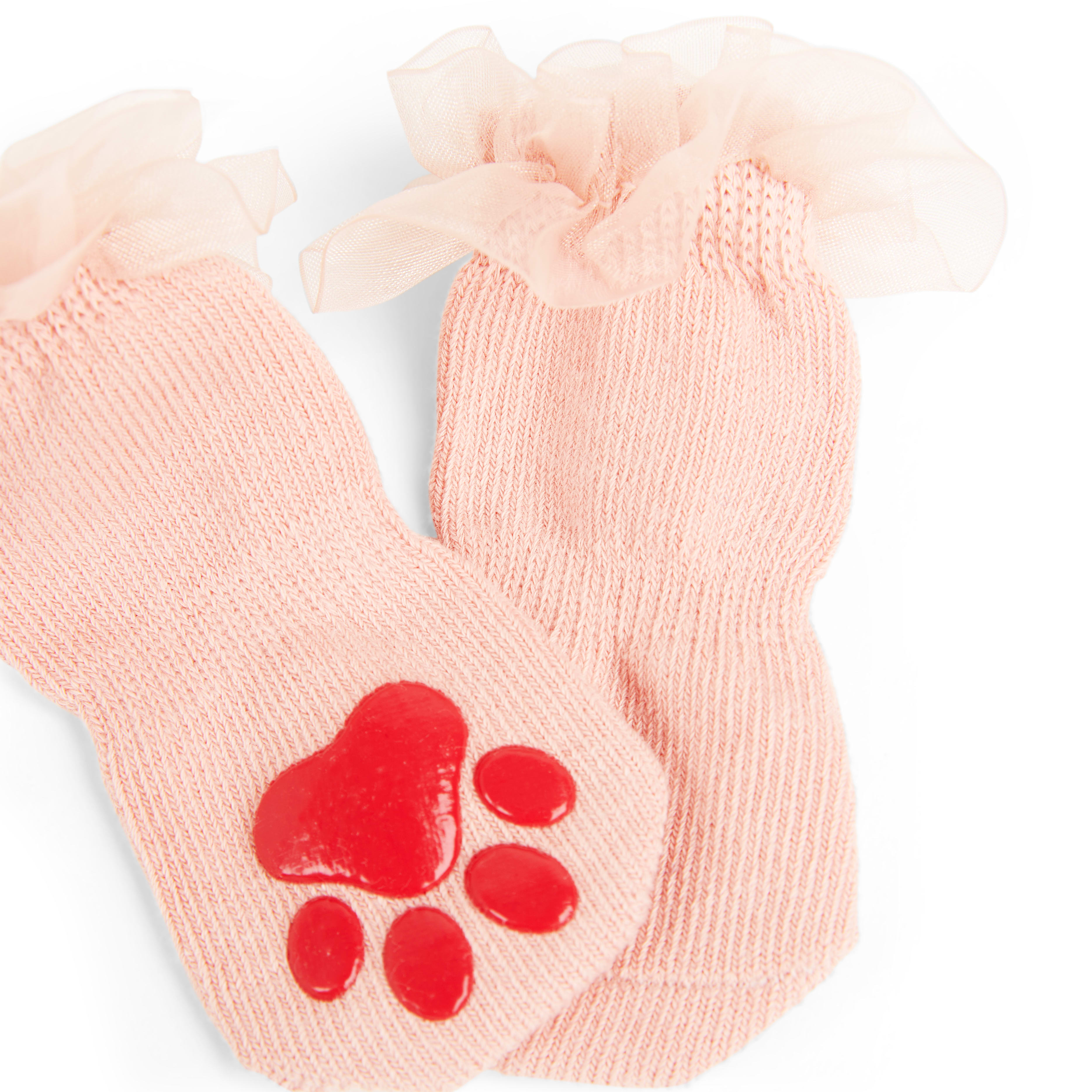 YOULY Pink Socks for Dogs， X-Small/Small