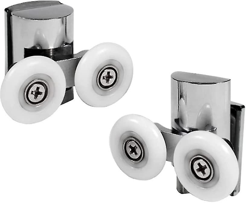 2 Pieces Double Rollers - For Sliding Shower Door， 2 Wheels 23mm Diameter Shower Roller 23mm 2 Pieces Up And Down Rollers