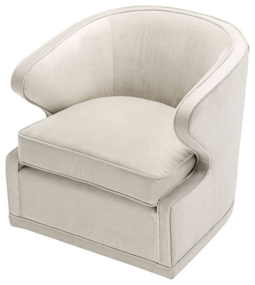 Gray Velvet Swivel Chair  Eichholtz Dorset   Transitional   Armchairs And Accent Chairs   by Oroa   Distinctive Furniture  Houzz