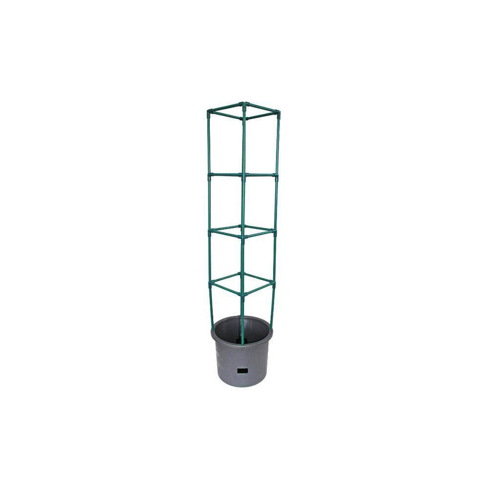 Frame It All Patio Ideas 15 in. x 15 in. x 58 in. Self-Plastic Planter Watering Plant Tower 300001603