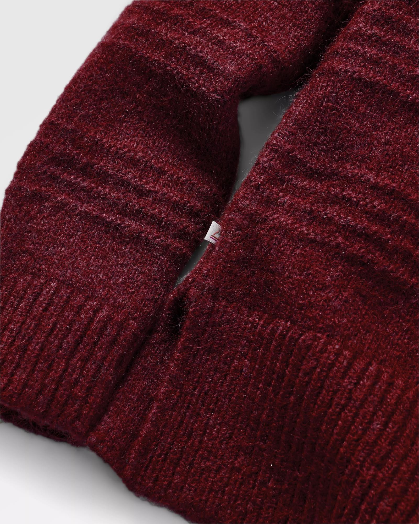 Snug Recycled Polo Neck Knitted Jumper - Wine