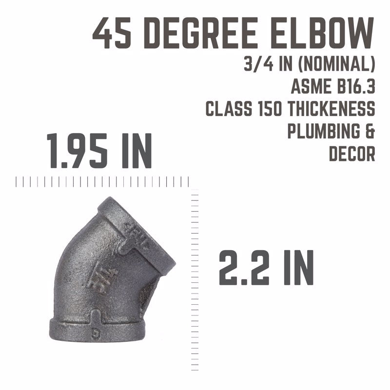 ELBOW 45 DEG BLK 3/4