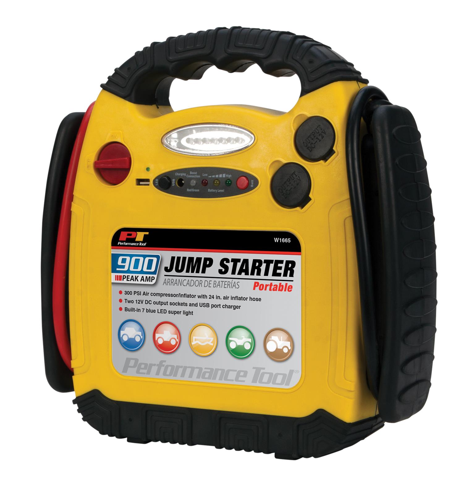 Performance Tool W1665 Performance Tool 900 Amp Jump Starter and Inflators