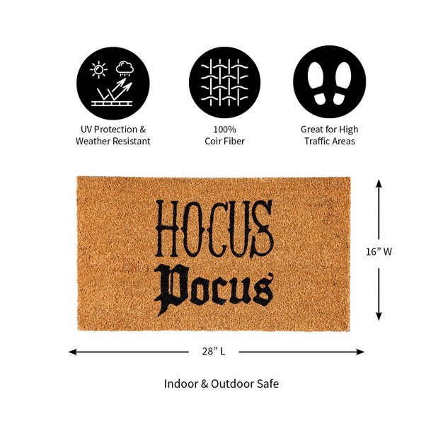 Evergreen 16 X 28 Halloween Greeting Coir Mat Hocus Pocus For Indoor And Outdoor Decor