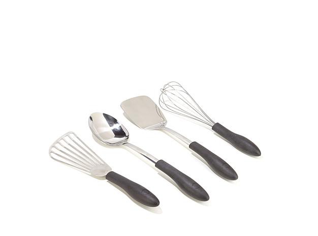 Curtis Stone Stainless Steel 4 piece Utensil Set Refurbished Silver