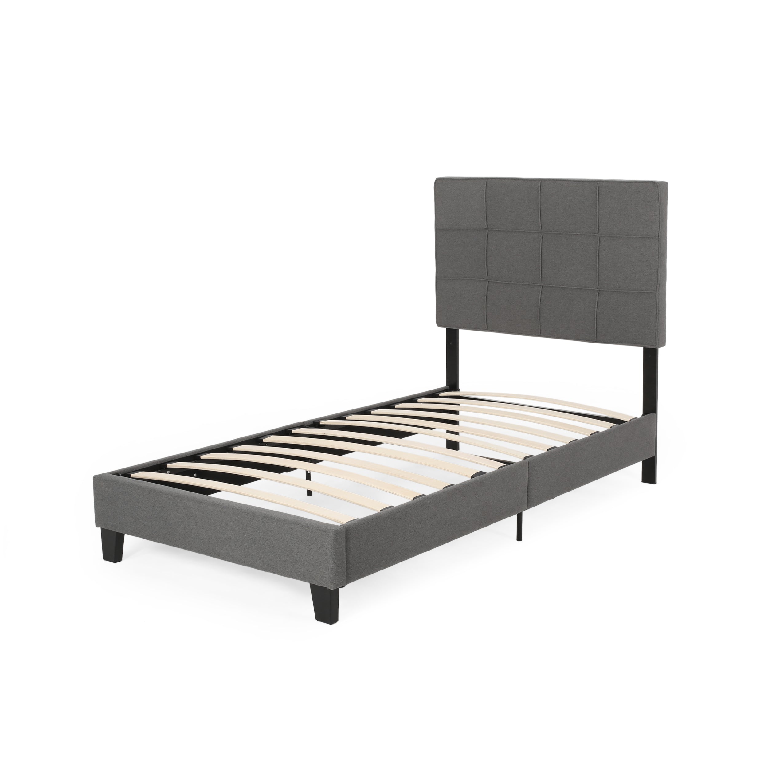 Salome Fully-Upholstered Platform Bed Frame, Low-Profile,  Contemporary