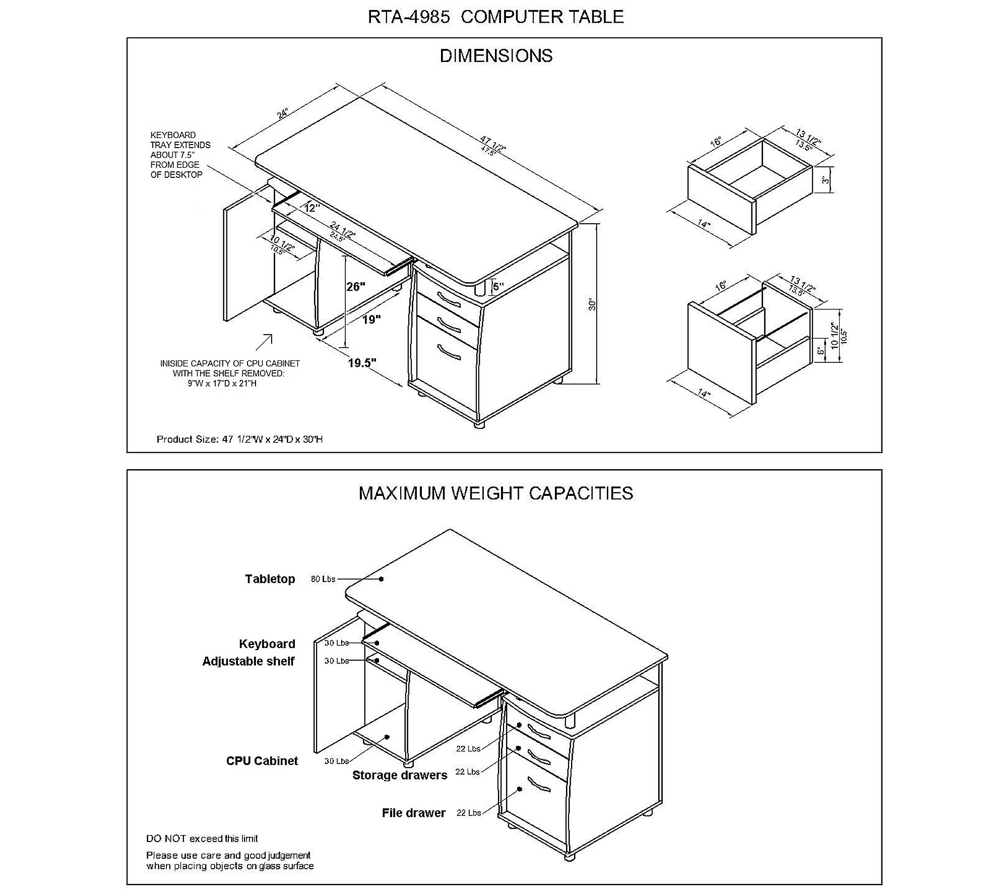 Complete Workstation Computer Desk with Storage