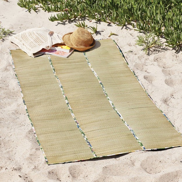 Woven Rectangle Outdoor Floor Mat Canary