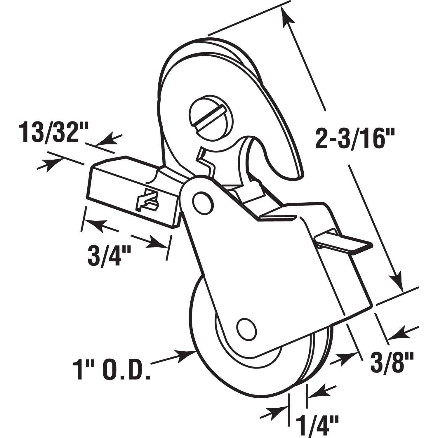 Prime-Line 1 in. D X 0.25 in. L Steel Roller Assembly 2 pk