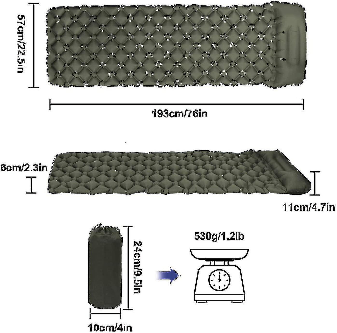 Camping Sleeping Mat With Pillow Ultra Light Air Mattress