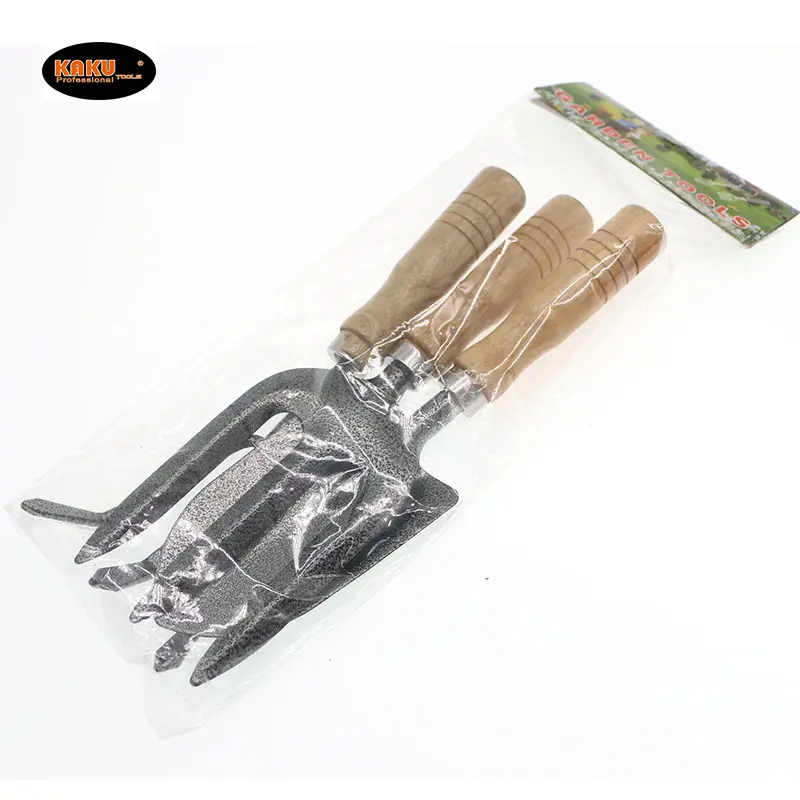 KAKU Factory Wholesale Mini Garden Shovel Rake Spade Hand Tools Home 3pcs Garden Tools Set