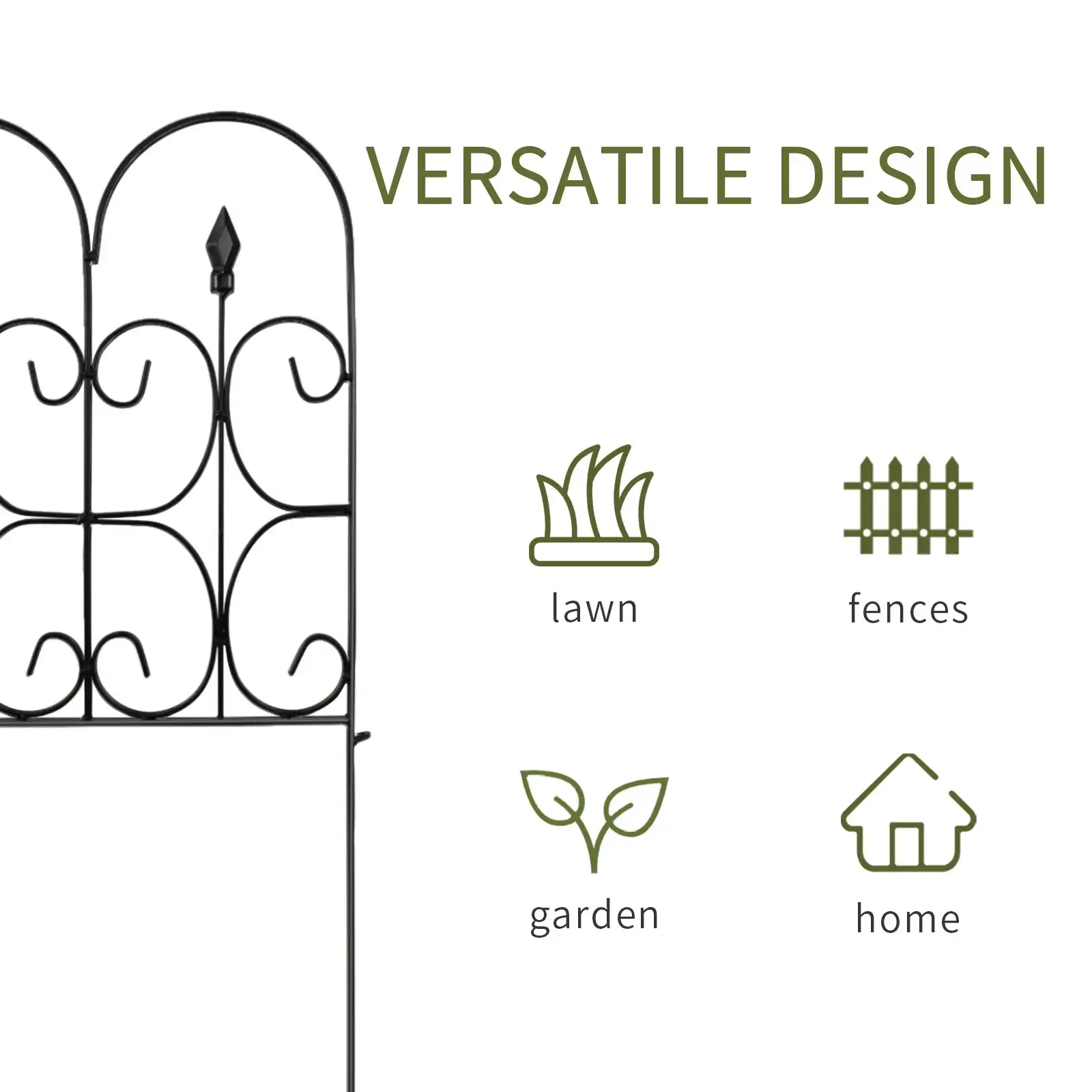 Modern garden decorative decorative  garden wrought iron fence / Zinc steel Fence/