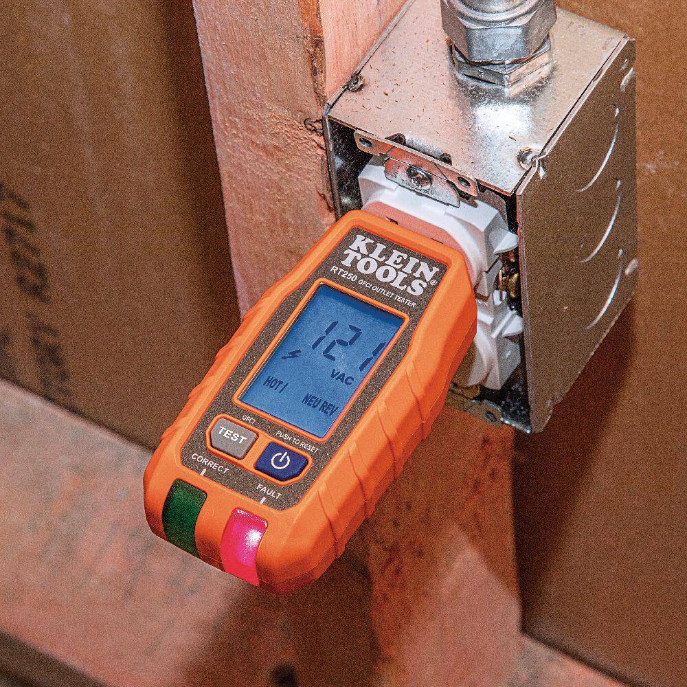 Klein Tools GFCI Electrical Outlet Tester with LCD RT250