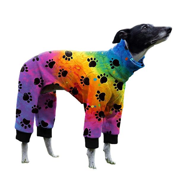 Dog Pajamas Medium Large Dog Paw Printed Greyhound Pajamas Jumpsuit Bodysuit -color Medium