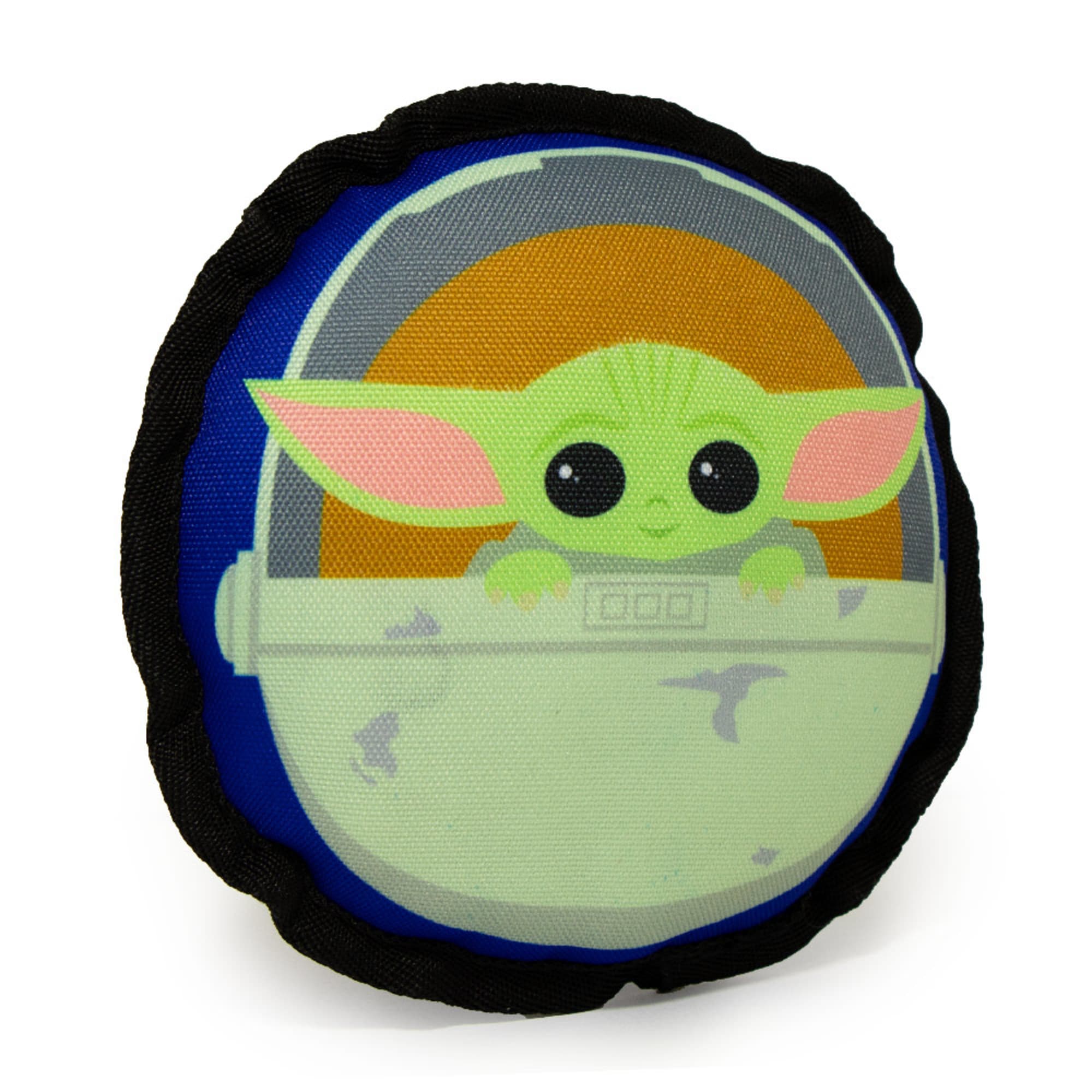 Buckle-Down Blue Star Wars Ballistic The Mandalorian Child Chibi Carriage Pod Pose Squeaker Dog Toy， Small