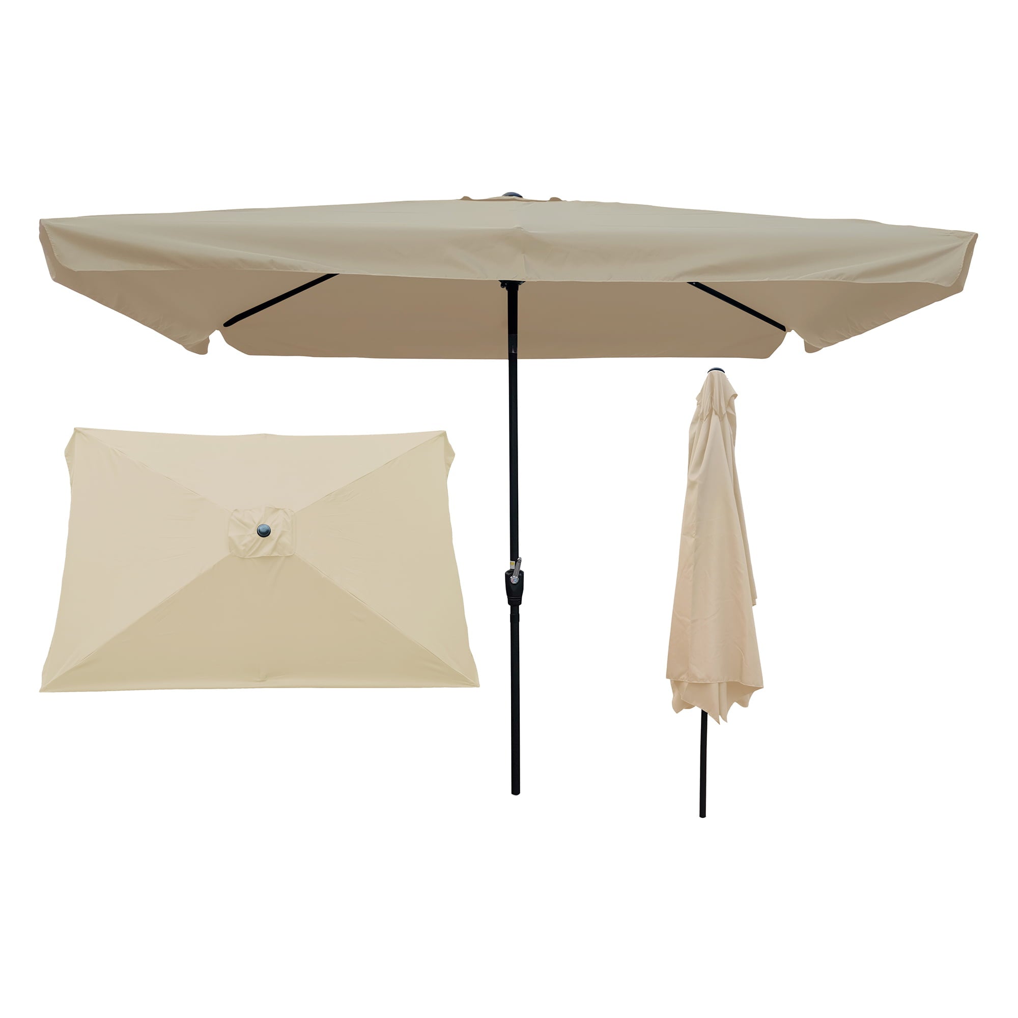 10 x 6.5ft Rectangular Patio Umbrella Outdoor Market Table Umbrellas Waterproof Umbrella with Crank and Push Button Tilt for Garden Deck Backyard Pool Shade Outside Deck Swimming Pool Market