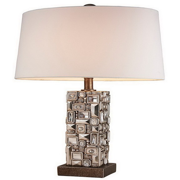 Benjara BM240307 Table Lamp with Abstract Mirror B...