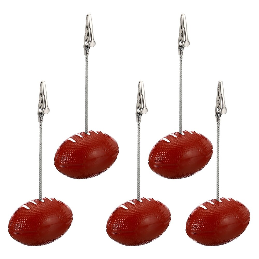 Place Card Holder  5 Pack Memo Clip Holder Stand Football Shape  Brown