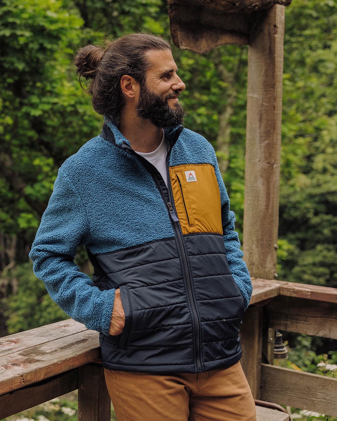 Born Explorer Recycled Polar-Lined Sherpa Fleece - Blue Steel