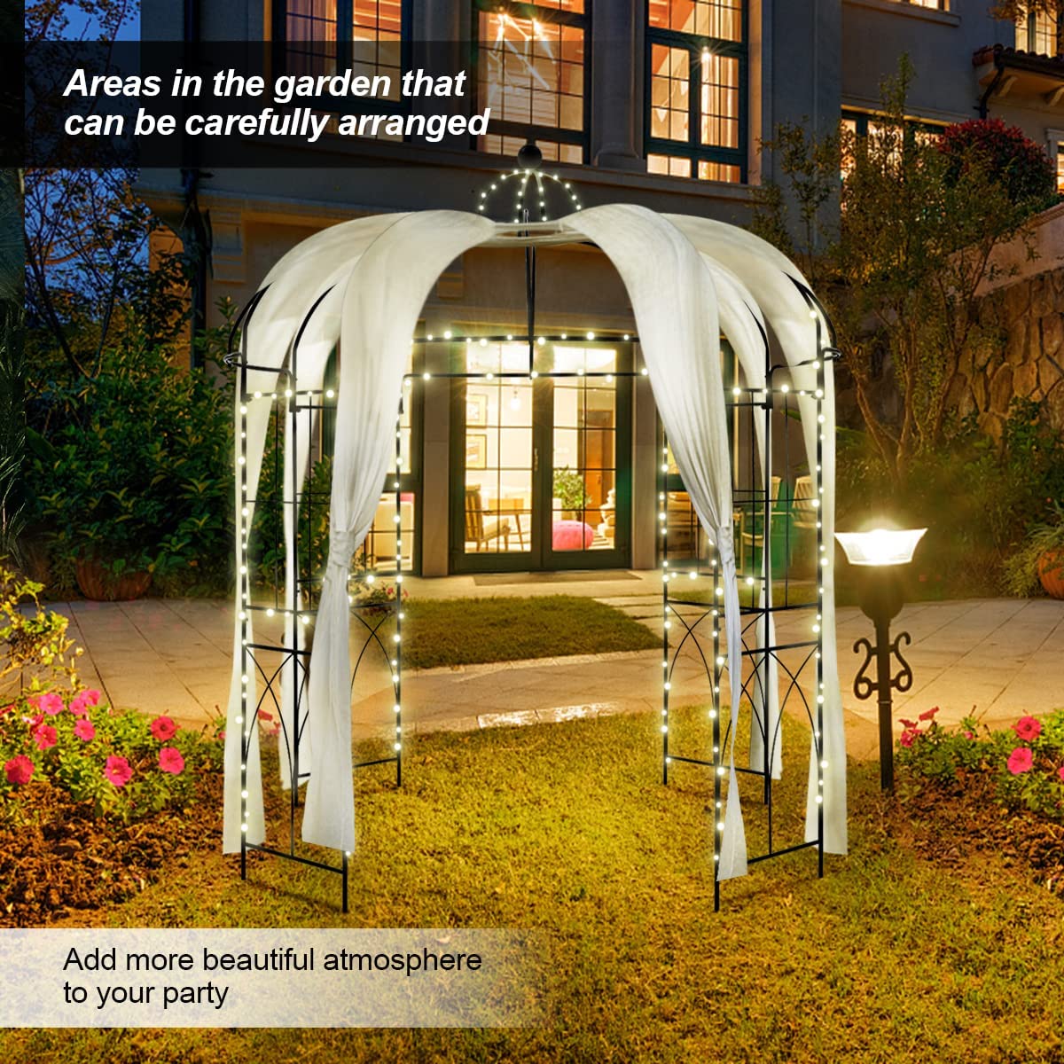 Mellcom Birdcage Shape Metal Garden Arch Arbor Wedding Arches for Ceremony