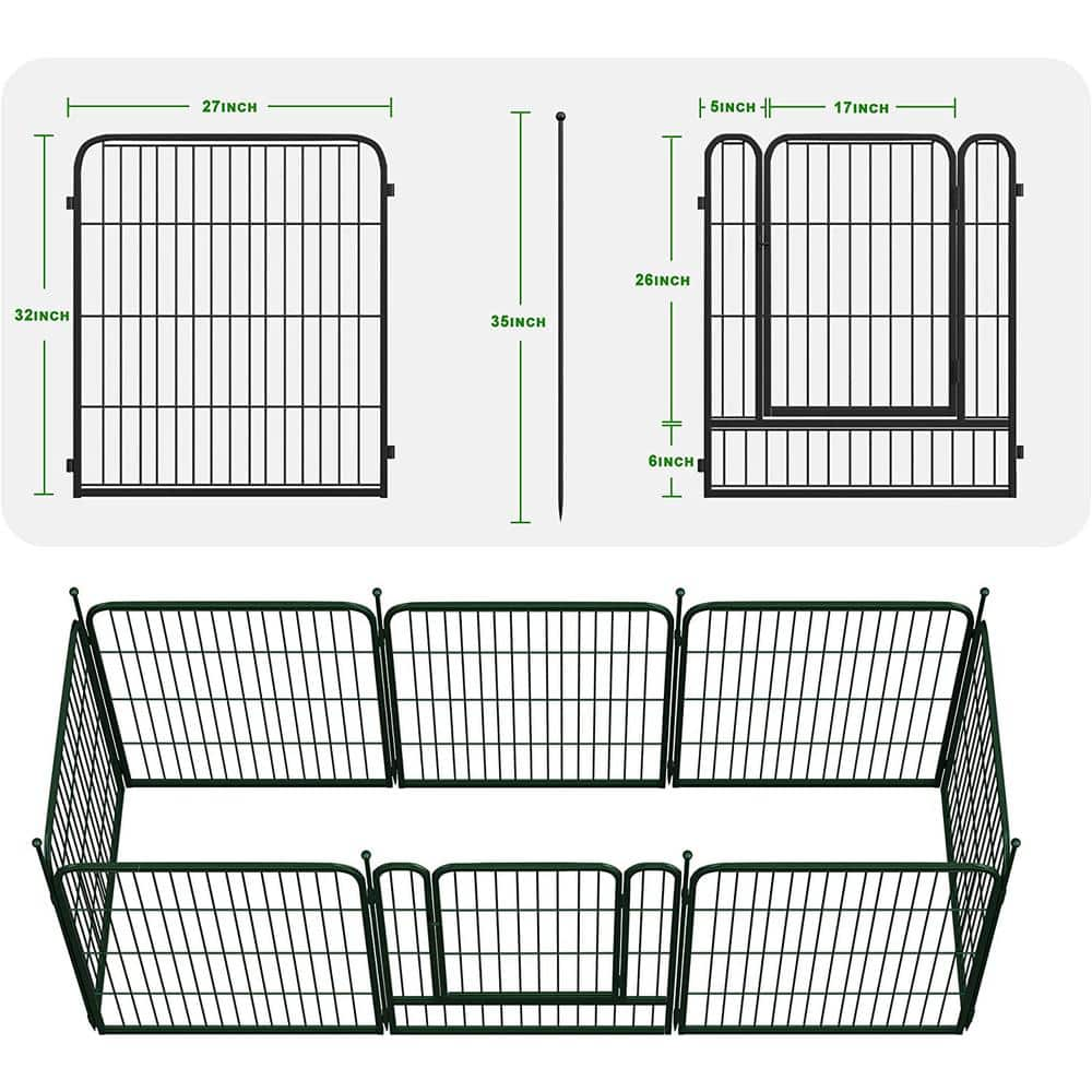 FENCY 32 in. Black Metal Decorative Outdoor Garden Border Fence HD-A-HW89029