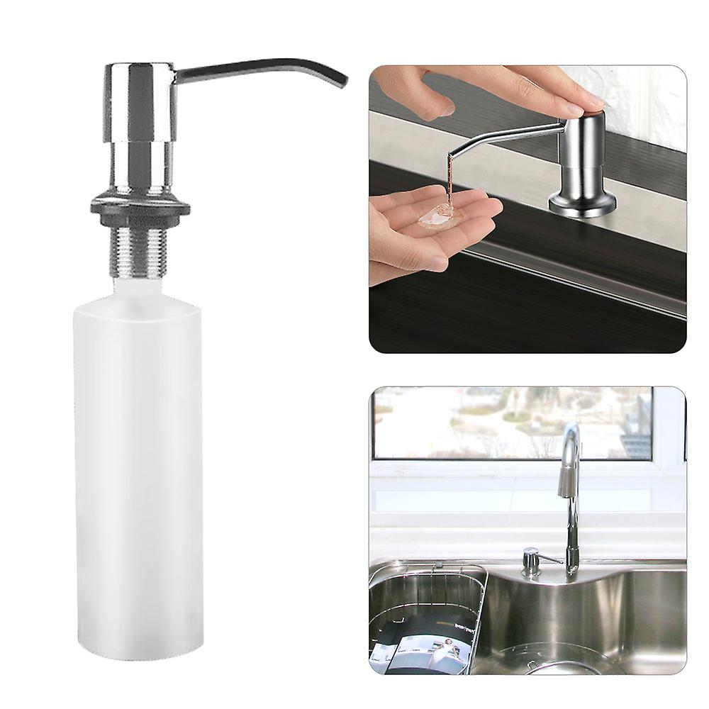 Under Kitchen Sink Soap Dispenser 300ml Soap Dispensers Hand Liquid Pump Bottle Easy Installation For Bathroom Sink Silver