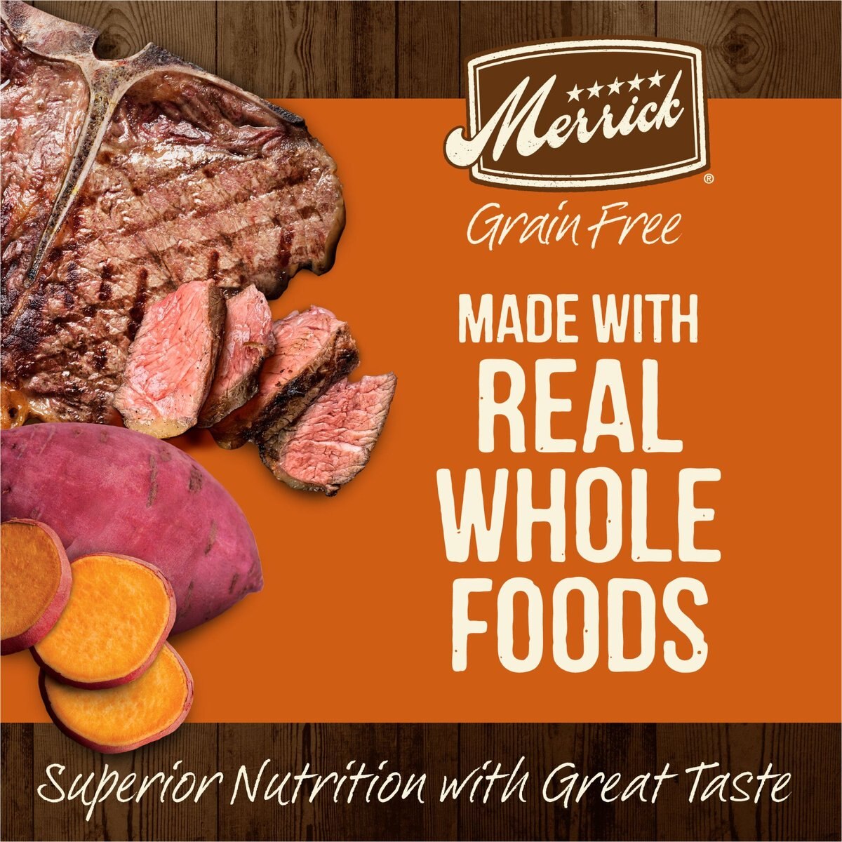 Merrick Real Texas Beef + Sweet Potato Recipe Grain-Free Chicken-Free Adult Dry Dog Food