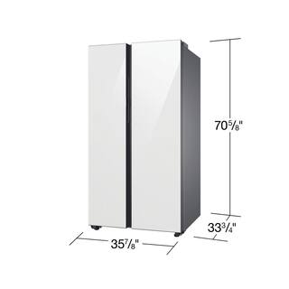  Bespoke 36 in. W 28.0 cu. ft. Side by Side Refrigerator in White with Beverage Center Standard Depth RS28CB760012