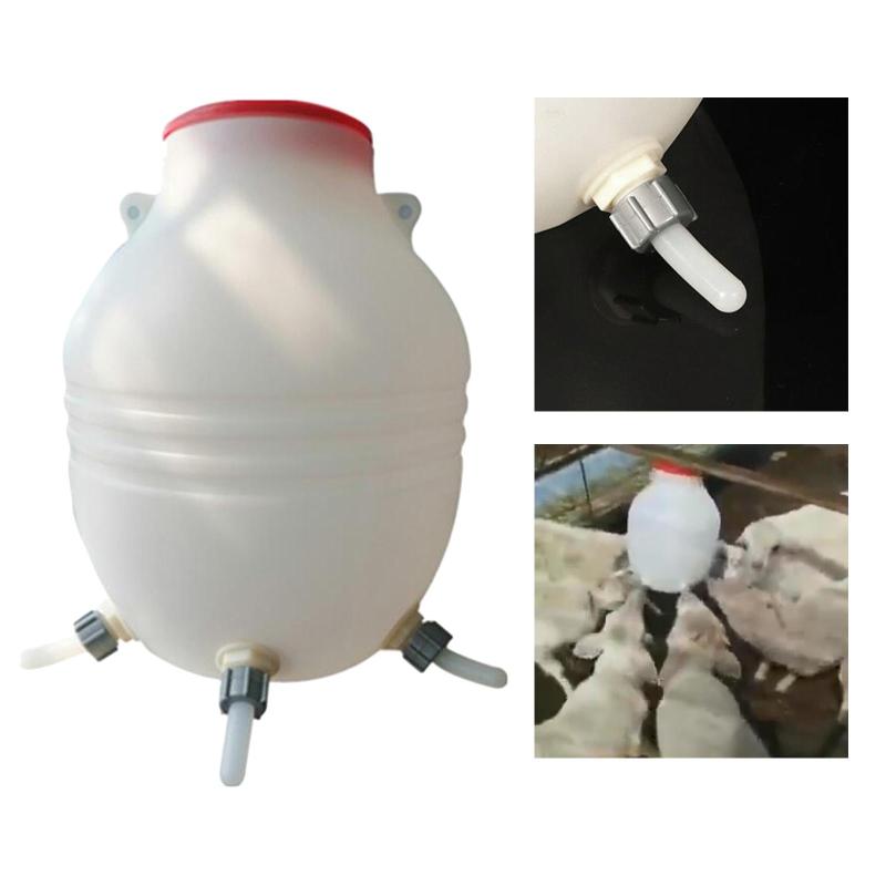 Lamb Feeder Bucket Sheep Feeding 6 Nipples for Farm Calf Goat Dog Poultry Baby Feed Livestock Accessories