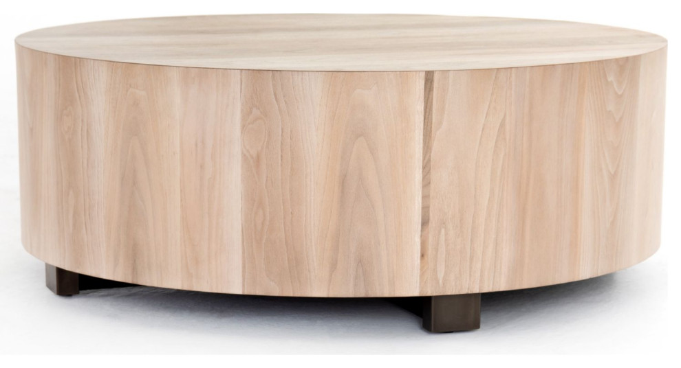 Hudson Round Ashen Walnut Coffee Table   Transitional   Coffee Tables   by Zin Home  Houzz