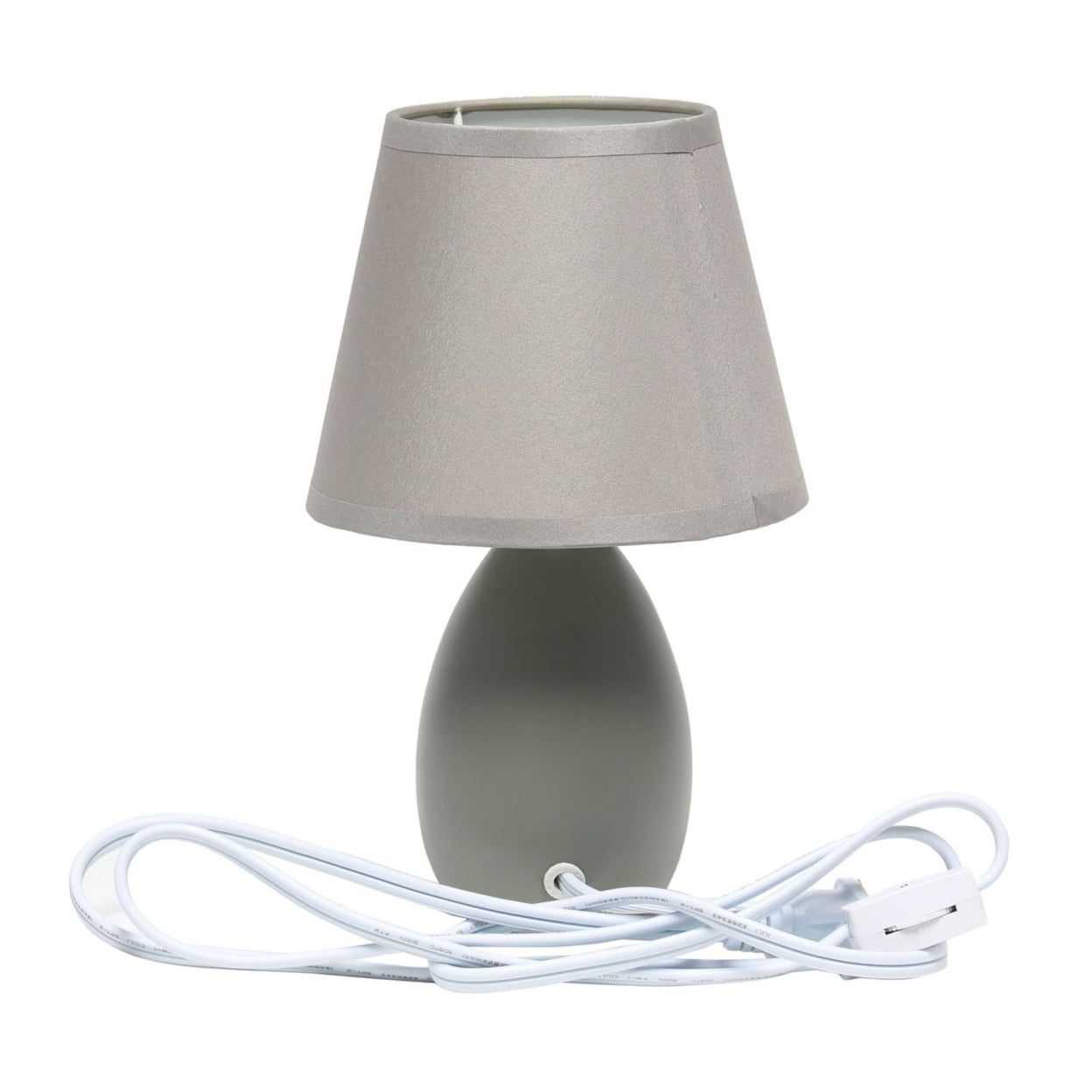 Home Decorative Mini Egg Oval Ceramic Table Lamp, Gray