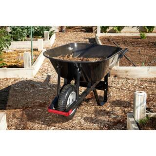 Husky 6 cu. ft. Steel Wheelbarrow with Flat Free Tire HWB3016